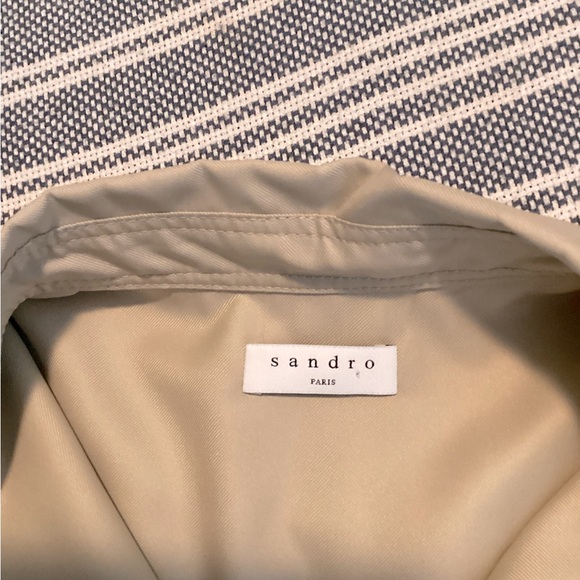 Sandro beige Alice Pleated twill shirtdress - Picture 12 of 13